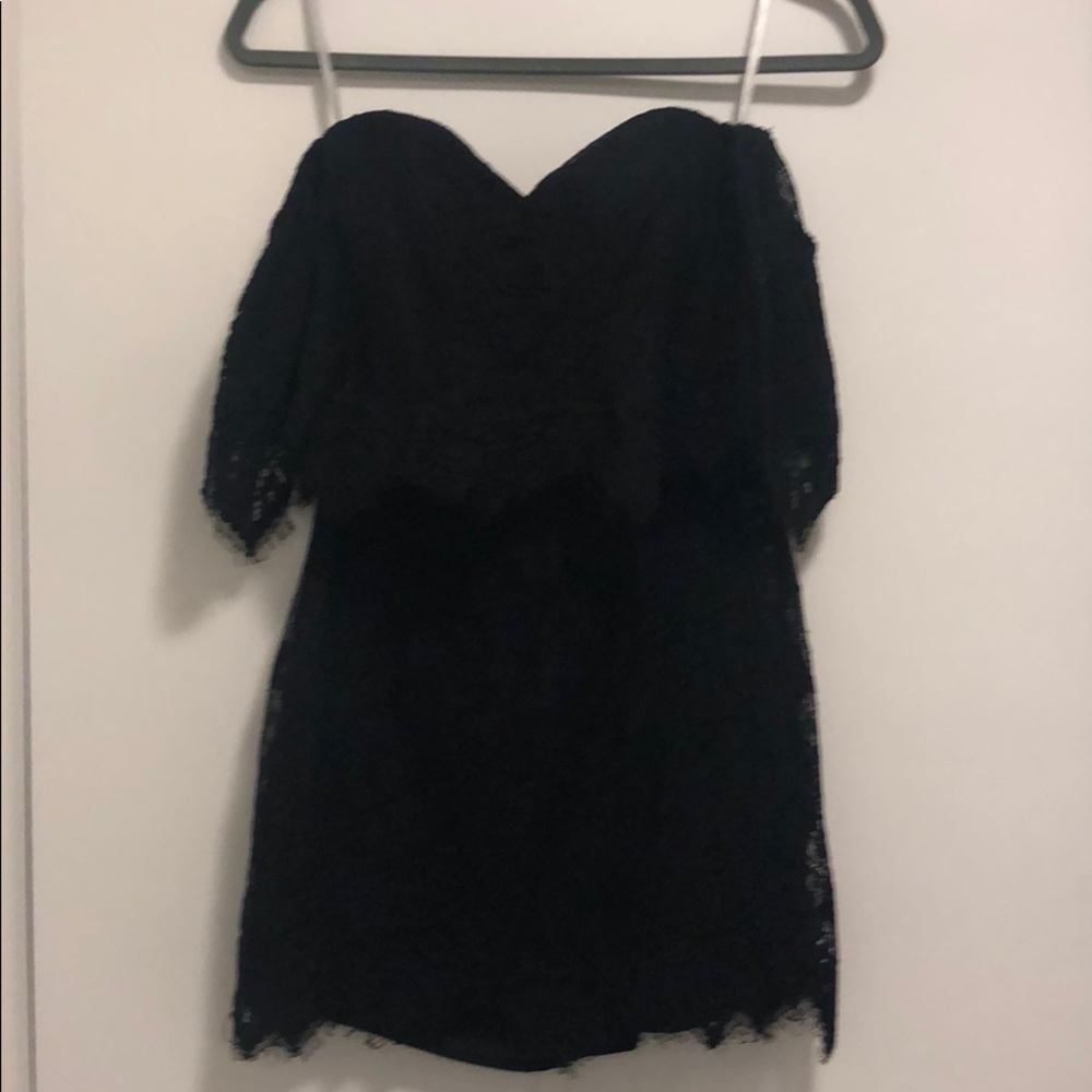 Mini black lace dress